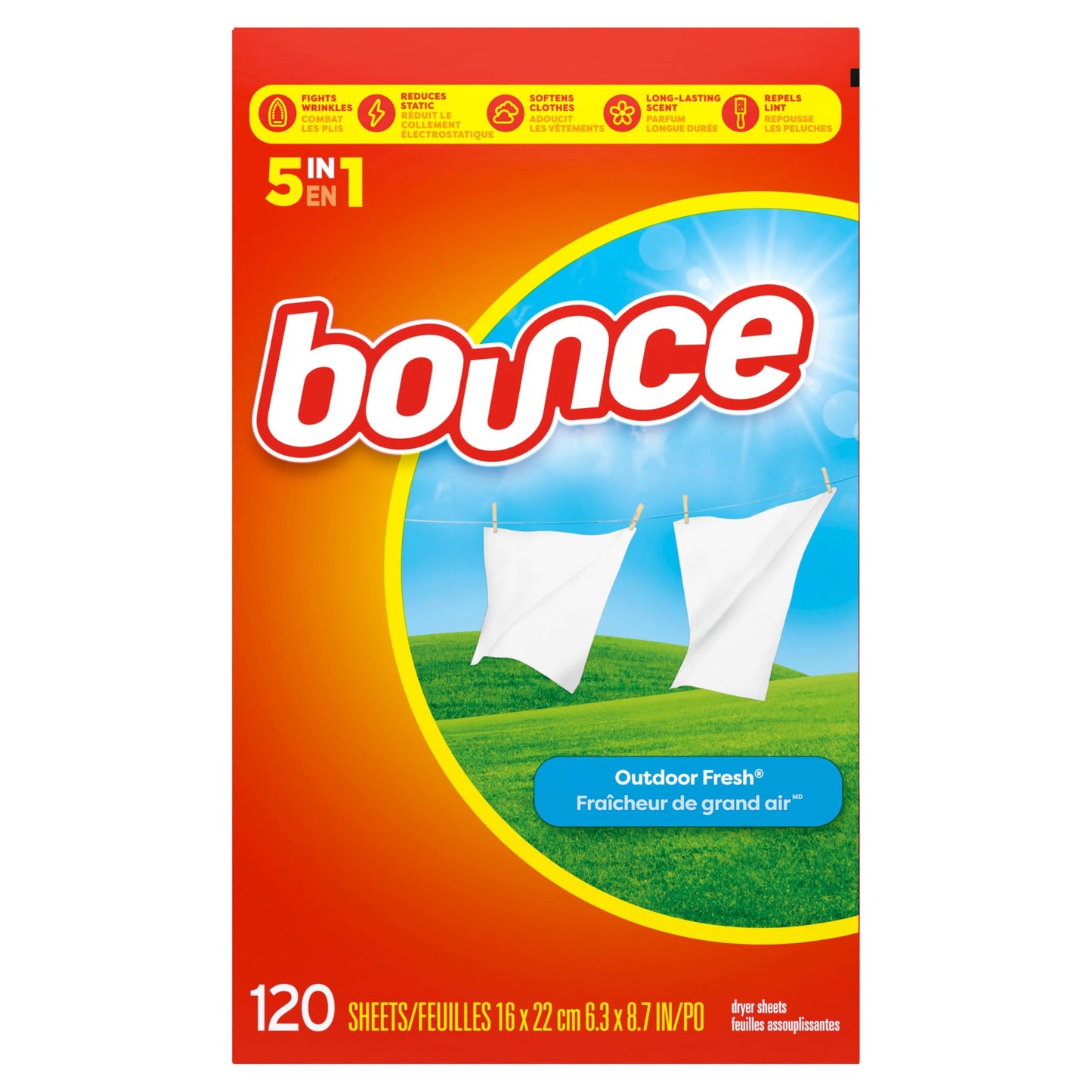 Bounce Dryer Sheets, Outdoor Fresh Scent Fabric Softener Sheets, 200 Count