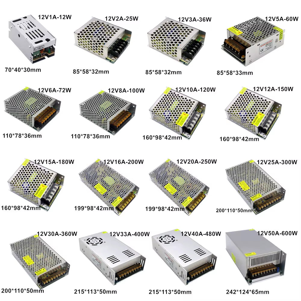 5V 12V 24V 36V Power Supply SMPS 5 12 24 36 V AC DC 220V to 5V 12V 24V 36V 1A 2A 3A 5A 10A 20A 30A Switching Power Supply SMPS