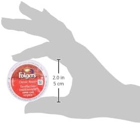 Folgers Classic Roast Medium Coffee Pods, Single Serve One Cup Pods made with Arabica Beans for Hot or Iced Drinks, 12 Count (Pack of 1)