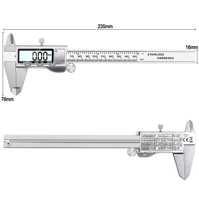 Vernier Caliper - Stainless Steel Digital Caliper 6 Inch/150mm