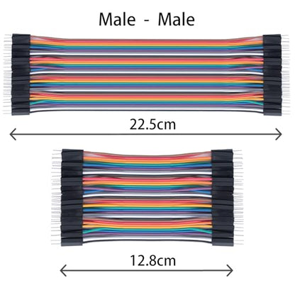 10cm 240pcs Breadboard Jumper Wires Cable Kit Male to Female, Male to Male, Female to Female Compatible with Arduino Projects and Raspberry Pi
