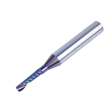 SpeTool 1/4 Shank Single Flute Router Bit with Extra Long Life Coating ,Solid Carbide O Flute End Mill Spiral Upcut Bit for CNC Aluminum Cutter