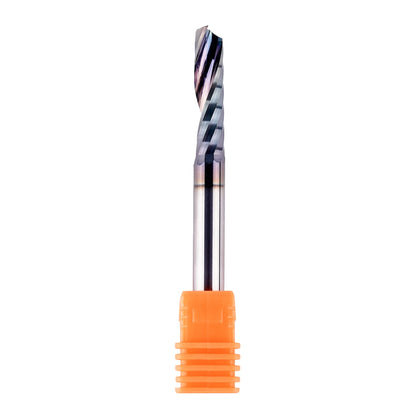 SpeTool 1/4 Shank Single Flute Router Bit with Extra Long Life Coating ,Solid Carbide O Flute End Mill Spiral Upcut Bit for CNC Aluminum Cutter