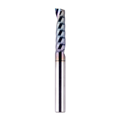 SpeTool 1/4 Shank Single Flute Router Bit with Extra Long Life Coating ,Solid Carbide O Flute End Mill Spiral Upcut Bit for CNC Aluminum Cutter