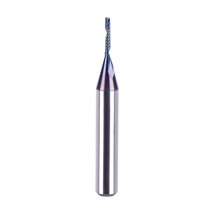 SpeTool 1/4 Shank Single Flute Router Bit with Extra Long Life Coating ,Solid Carbide O Flute End Mill Spiral Upcut Bit for CNC Aluminum Cutter