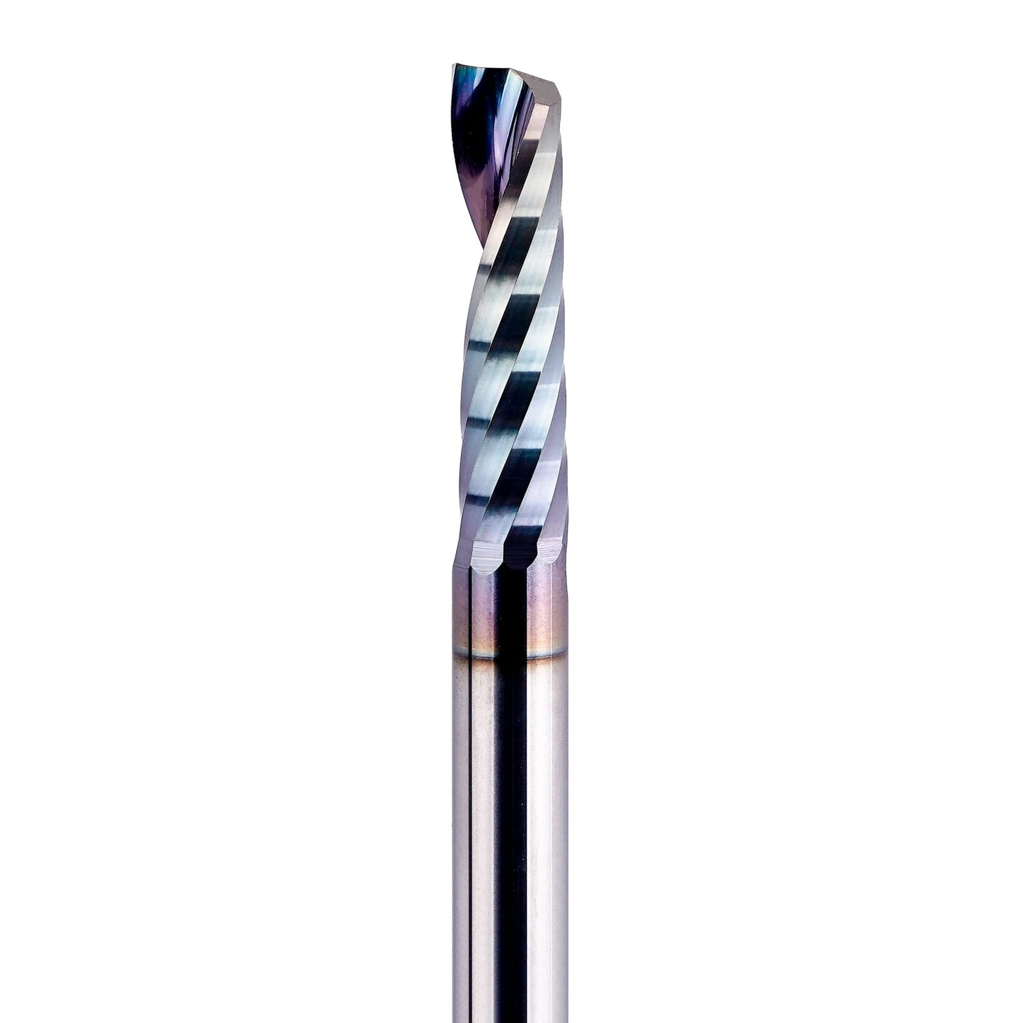 SpeTool 1/4 Shank Single Flute Router Bit with Extra Long Life Coating ,Solid Carbide O Flute End Mill Spiral Upcut Bit for CNC Aluminum Cutter