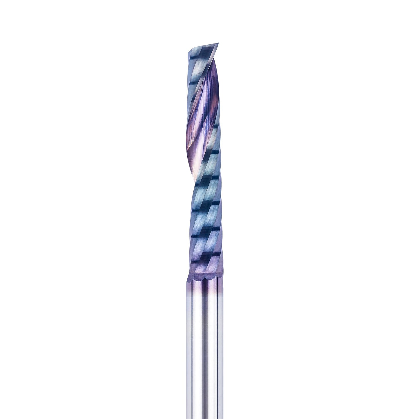 SpeTool 1/4 Shank Single Flute Router Bit with Extra Long Life Coating ,Solid Carbide O Flute End Mill Spiral Upcut Bit for CNC Aluminum Cutter