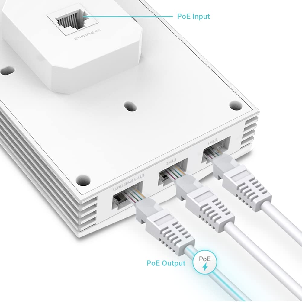 TP-Link Omada Business WiFi 6 AX3000 in-Wall Wireless Gigabit Access Point (EAP655-Wall) - Support OFDMA, Seamless Roaming, HE160 & MU-MIMO, PoE Powered, SDN Integrated, Cloud Access & Omada app