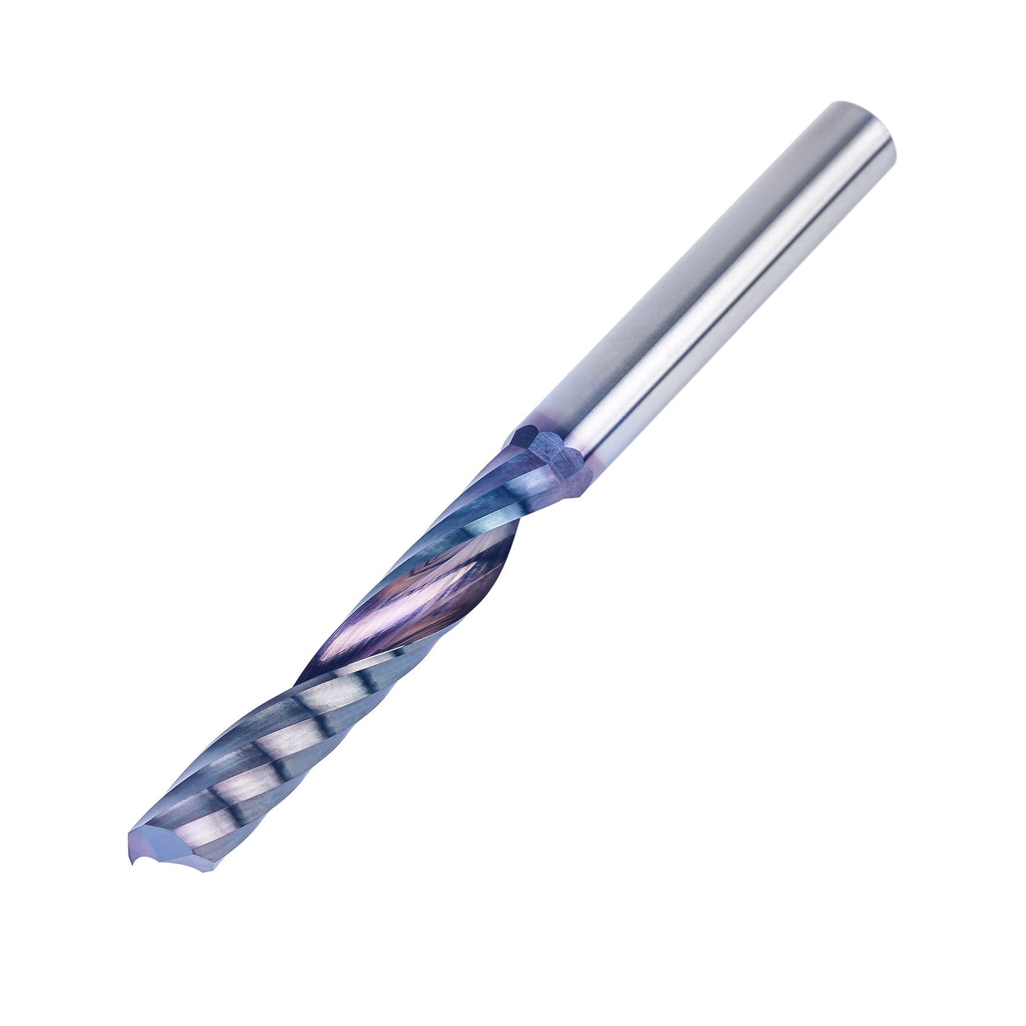 SpeTool 1/4 Shank Single Flute Router Bit with Extra Long Life Coating ,Solid Carbide O Flute End Mill Spiral Upcut Bit for CNC Aluminum Cutter