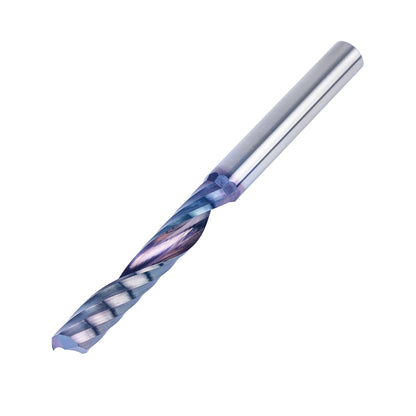 SpeTool 1/4 Shank Single Flute Router Bit with Extra Long Life Coating ,Solid Carbide O Flute End Mill Spiral Upcut Bit for CNC Aluminum Cutter