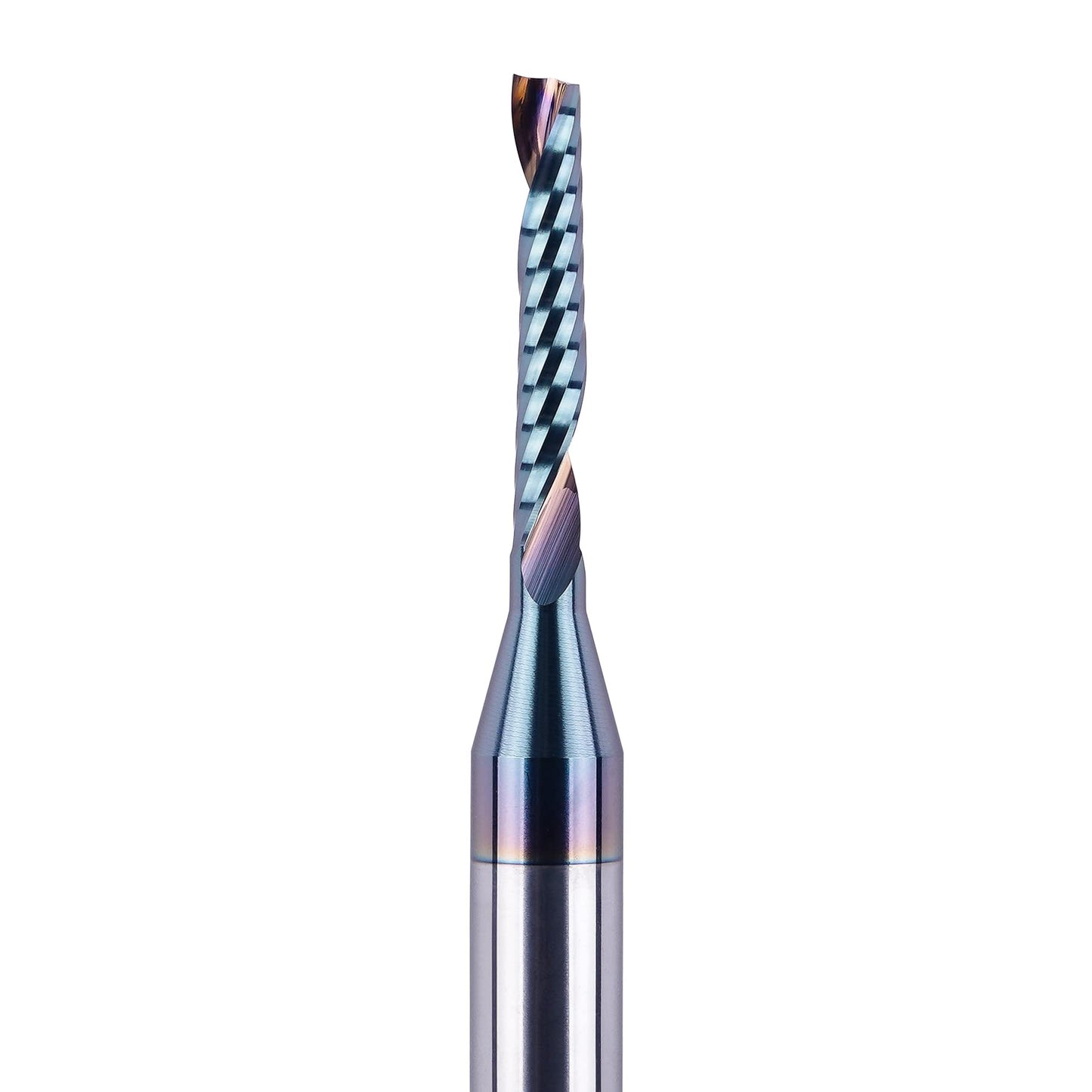 SpeTool 1/4 Shank Single Flute Router Bit with Extra Long Life Coating ,Solid Carbide O Flute End Mill Spiral Upcut Bit for CNC Aluminum Cutter