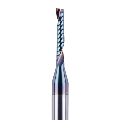 SpeTool 1/4 Shank Single Flute Router Bit with Extra Long Life Coating ,Solid Carbide O Flute End Mill Spiral Upcut Bit for CNC Aluminum Cutter