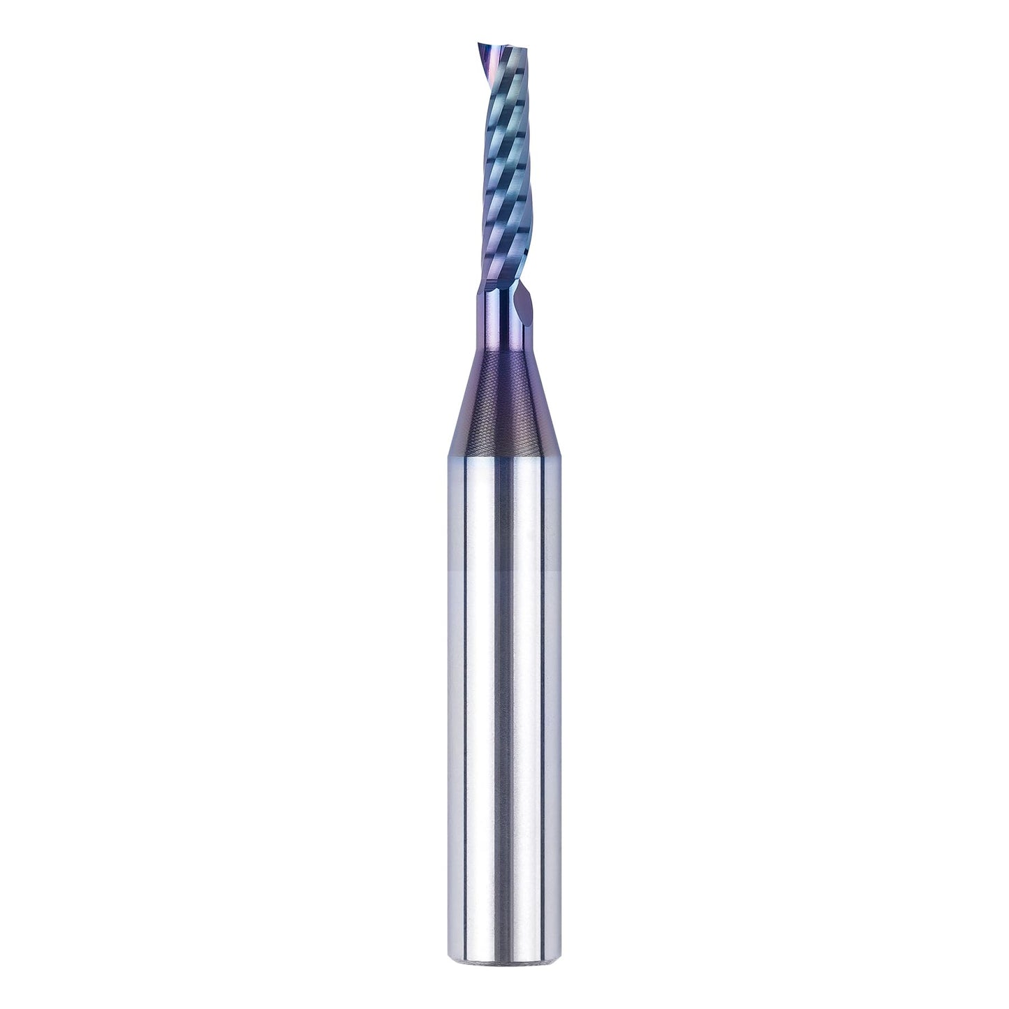 SpeTool 1/4 Shank Single Flute Router Bit with Extra Long Life Coating ,Solid Carbide O Flute End Mill Spiral Upcut Bit for CNC Aluminum Cutter