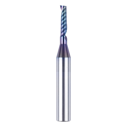 SpeTool 1/4 Shank Single Flute Router Bit with Extra Long Life Coating ,Solid Carbide O Flute End Mill Spiral Upcut Bit for CNC Aluminum Cutter