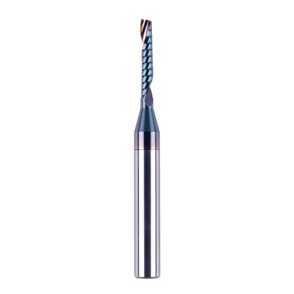 SpeTool 1/4 Shank Single Flute Router Bit with Extra Long Life Coating ,Solid Carbide O Flute End Mill Spiral Upcut Bit for CNC Aluminum Cutter