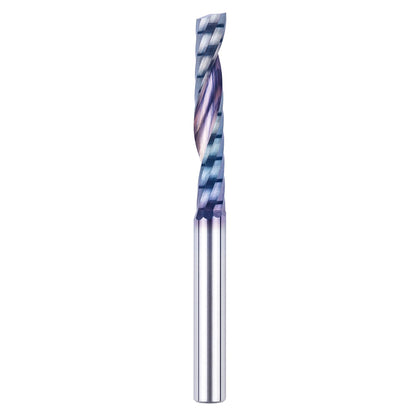 SpeTool 1/4 Shank Single Flute Router Bit with Extra Long Life Coating ,Solid Carbide O Flute End Mill Spiral Upcut Bit for CNC Aluminum Cutter