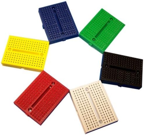 LampVPath [12Packs] 170 Points Mini Small solderless breadboard for Arduino Proto Shield (6 colors)