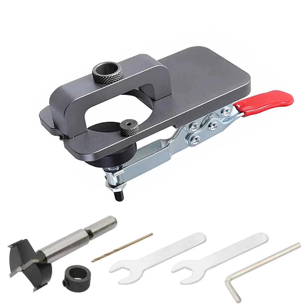 Woodworking Hole Drilling Guide Locator 35Mm Hinge Boring Jig with Fixture Aluminum Plastic Hole Opener Template Door Cabinets