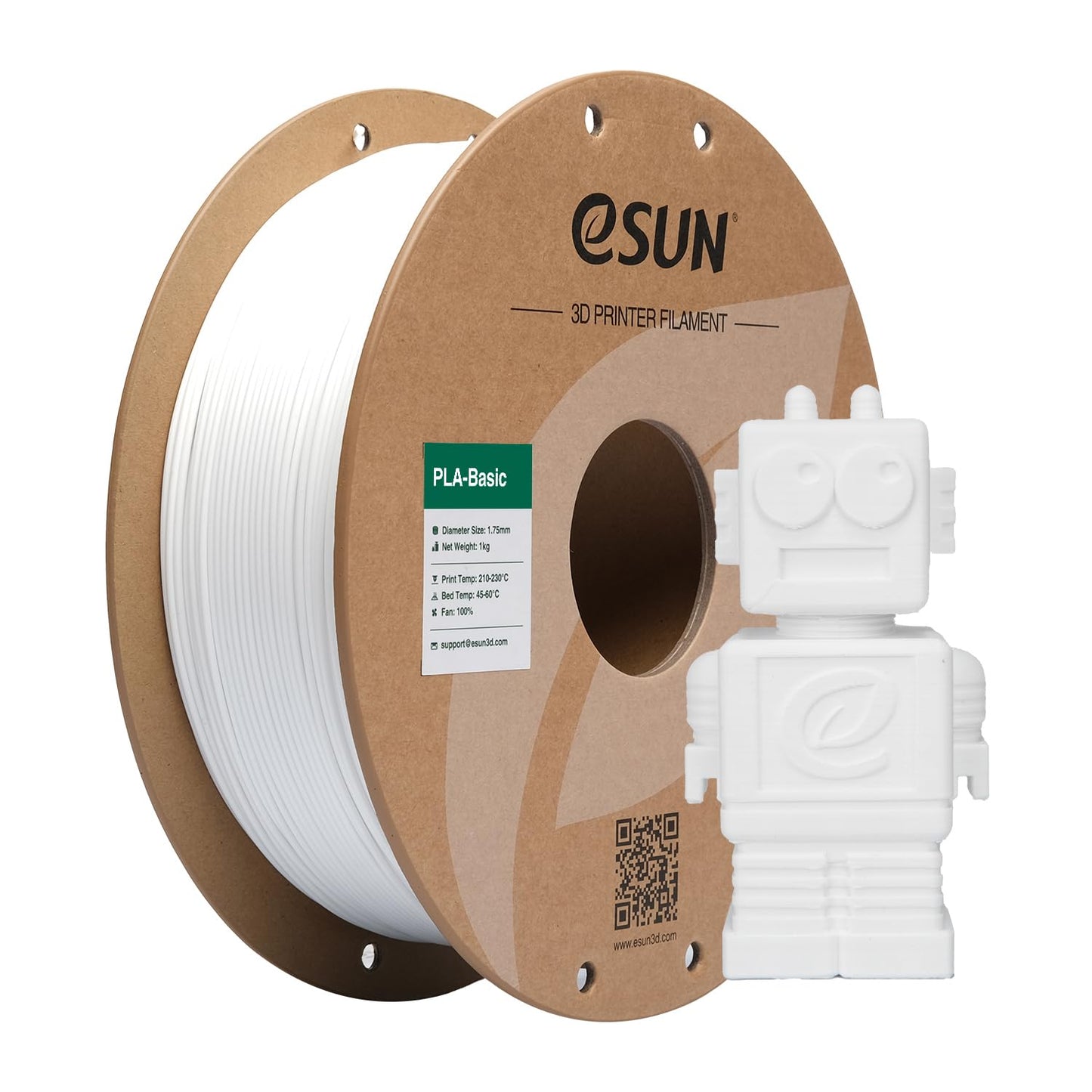 eSUN PLA Filament 1.75mm, PLA Basic 3D Printer Filament Dimensional Accuracy +/- 0.05mm, 1KG Spool (2.2 LBS) Speedy PLA Filament for 3D Printers, Grey