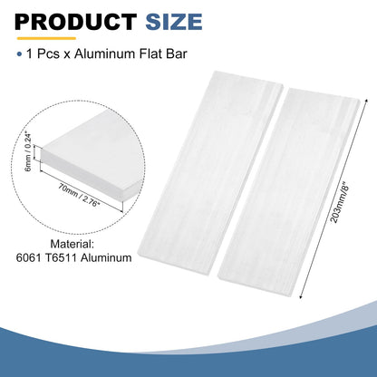 MECCANIXITY Square Aluminum Flat Bar, 1Pcs 3/8" Thick 3" Width 8" Length 6061 Aluminum Flat Plate, 10 x 75 x 203mm T6511 Solid New Mill Stock for Industrial