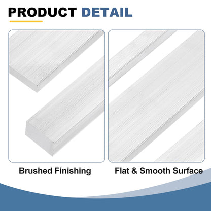 MECCANIXITY Square Aluminum Flat Bar, 1Pcs 3/8" Thick 3" Width 8" Length 6061 Aluminum Flat Plate, 10 x 75 x 203mm T6511 Solid New Mill Stock for Industrial