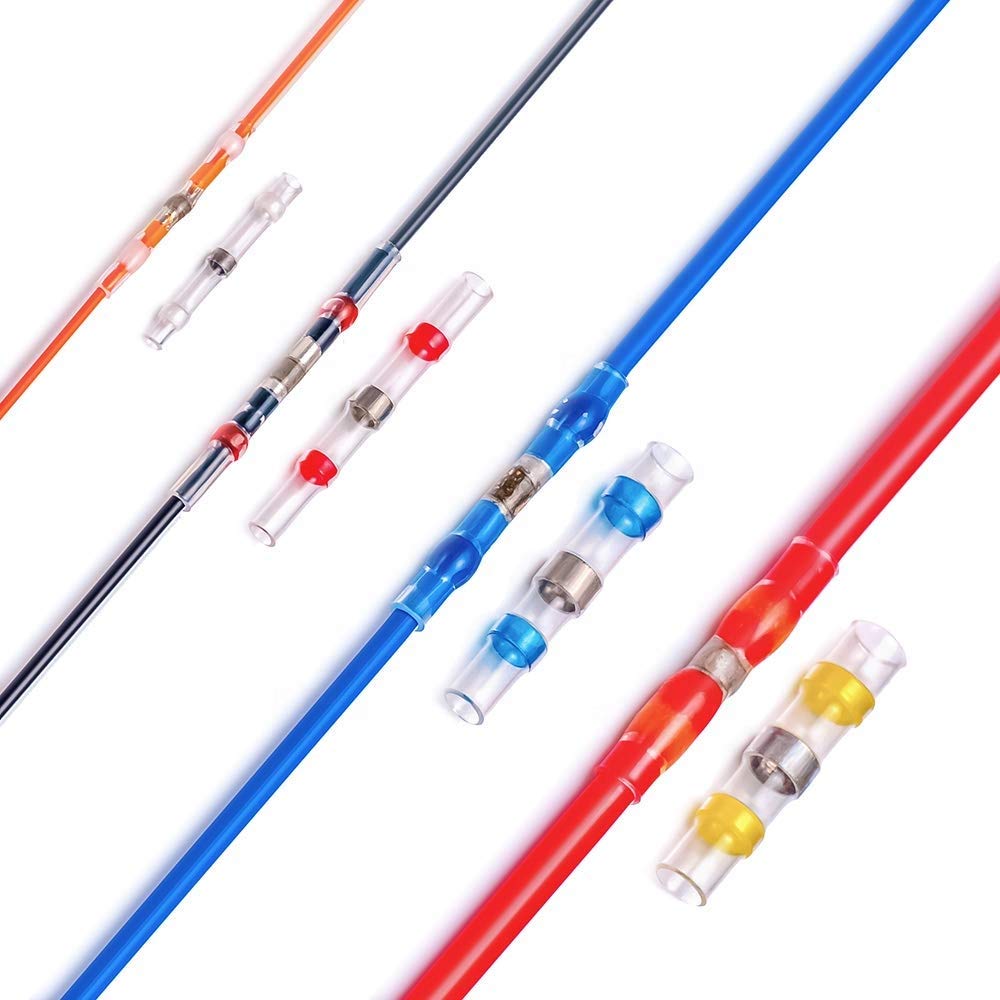 280PCS White Solder Seal Wire Connectors, AWG 26-24 Marine Grade Waterproof Solder Wire Connectors, Insulated Heat Shrink Butt Connectors (Shrink Ratio: 2:1)