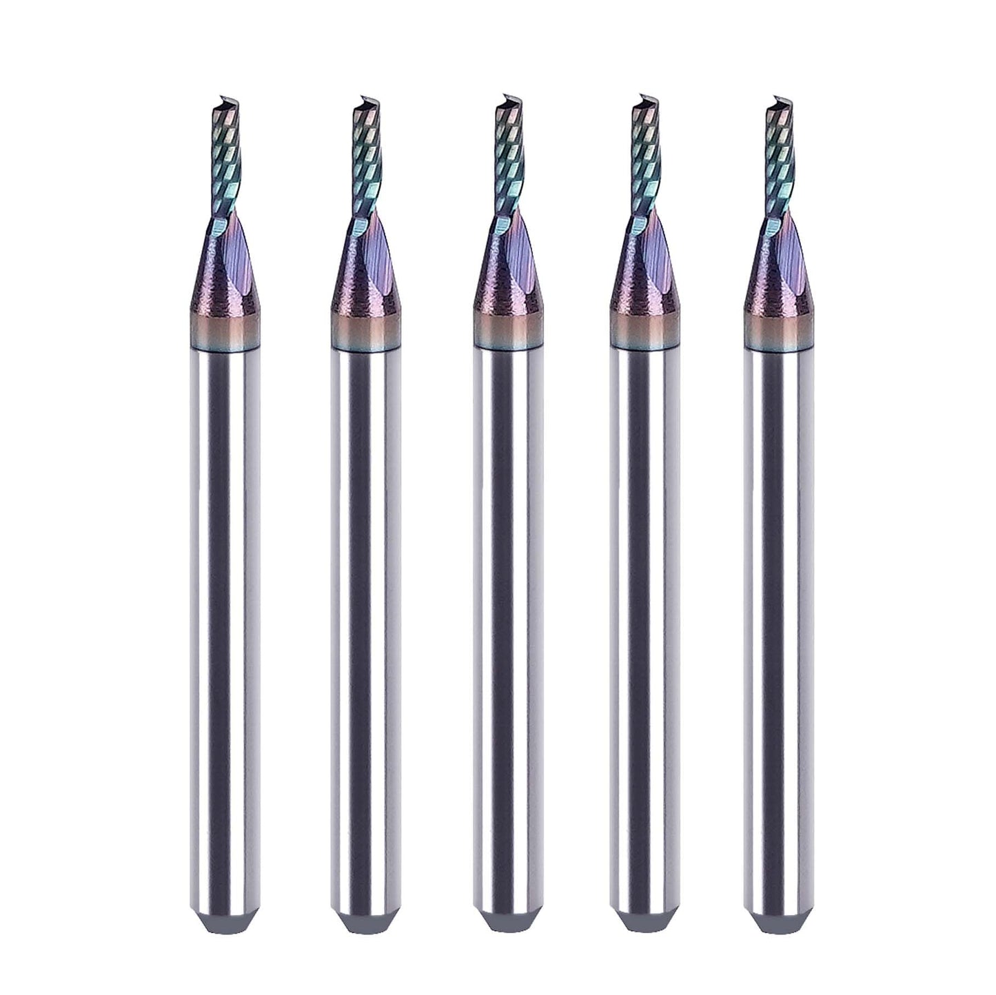 SpeTool 1/4 Shank Single Flute Router Bit with Extra Long Life Coating ,Solid Carbide O Flute End Mill Spiral Upcut Bit for CNC Aluminum Cutter