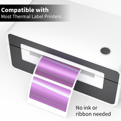 2 Inch Circle Holographic Thermal Label 400pcs Thermal Printer Stickers, Silver Printable Thermal Label for Small Business Logo Design Waterproof Round Stickers Roll