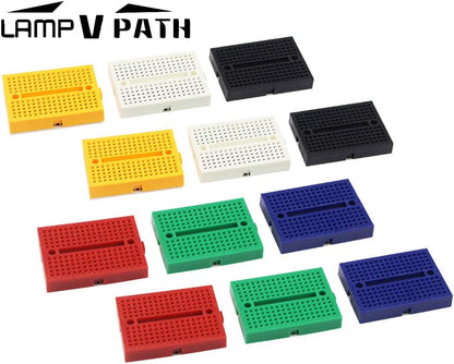 LampVPath [12Packs] 170 Points Mini Small solderless breadboard for Arduino Proto Shield (6 colors)