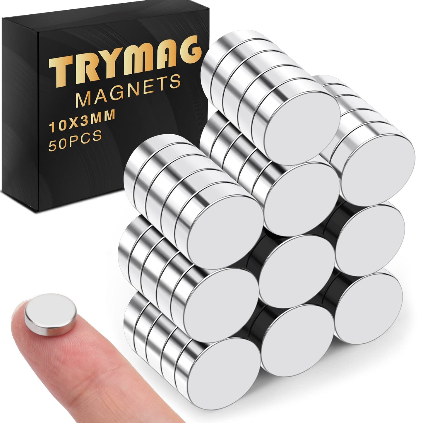 TRYMAG 5x3mm 80Pcs Small Refrigerator Magnets, Tiny Rare Earth Magnets Small Disc Magnet for Fridge, Whiteboard, Billboard, Dry Erase Board, Office Magnet