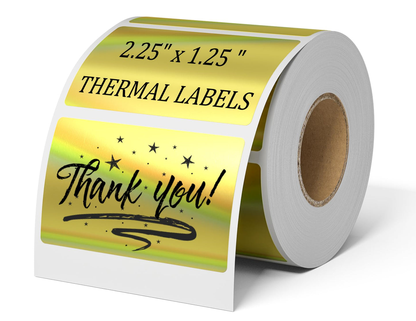2 Inch Circle Holographic Thermal Label 400pcs Thermal Printer Stickers, Silver Printable Thermal Label for Small Business Logo Design Waterproof Round Stickers Roll