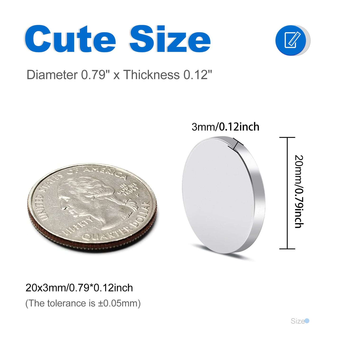 TRYMAG 5x3mm 80Pcs Small Refrigerator Magnets, Tiny Rare Earth Magnets Small Disc Magnet for Fridge, Whiteboard, Billboard, Dry Erase Board, Office Magnet