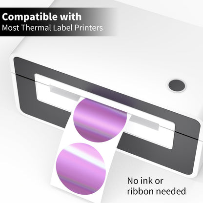 2 Inch Circle Holographic Thermal Label 400pcs Thermal Printer Stickers, Silver Printable Thermal Label for Small Business Logo Design Waterproof Round Stickers Roll