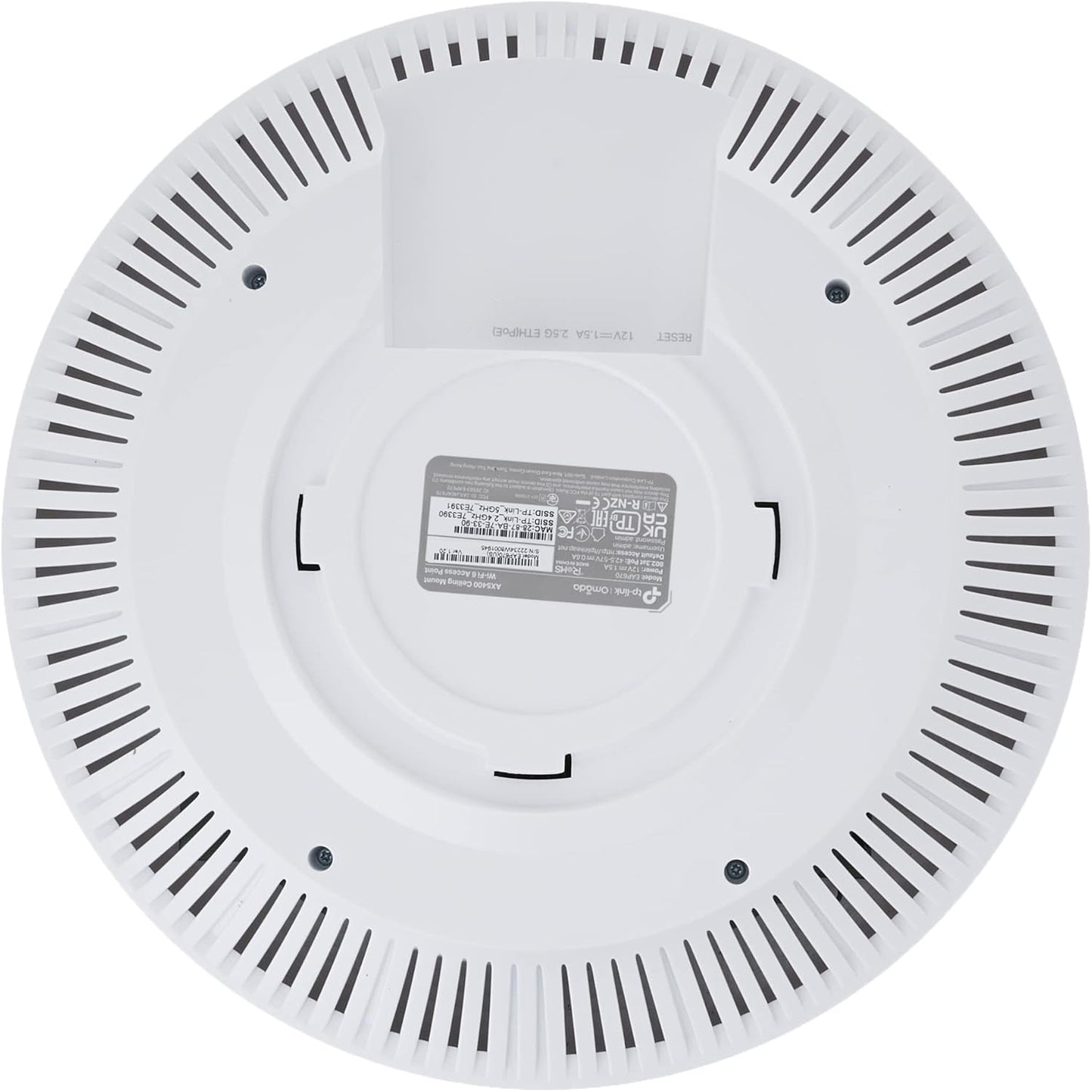 TP-Link Omada Business WiFi 6 AX5400 2.5G Ceiling Mount Access Point (EAP670) - Support Mesh, OFDMA, Seamless Roaming, HE160 & MU-MIMO, SDN Integrated, Cloud Access & Omada App, PoE+ Powered, White