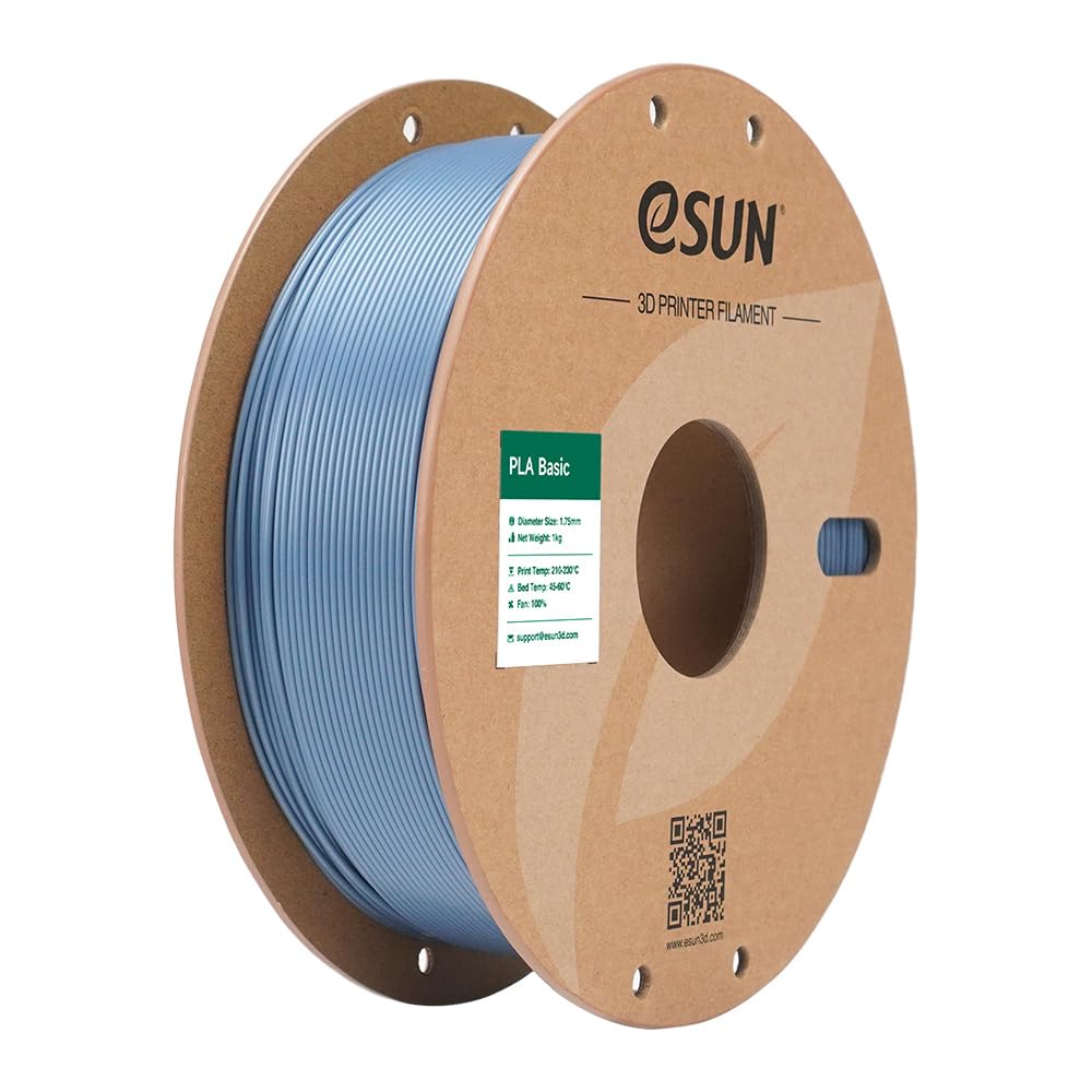 eSUN PLA Filament 1.75mm, PLA Basic 3D Printer Filament Dimensional Accuracy +/- 0.05mm, 1KG Spool (2.2 LBS) Speedy PLA Filament for 3D Printers, Grey
