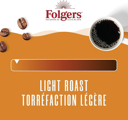 Folgers Classic Roast Medium Coffee Pods, Single Serve One Cup Pods made with Arabica Beans for Hot or Iced Drinks, 12 Count (Pack of 1)
