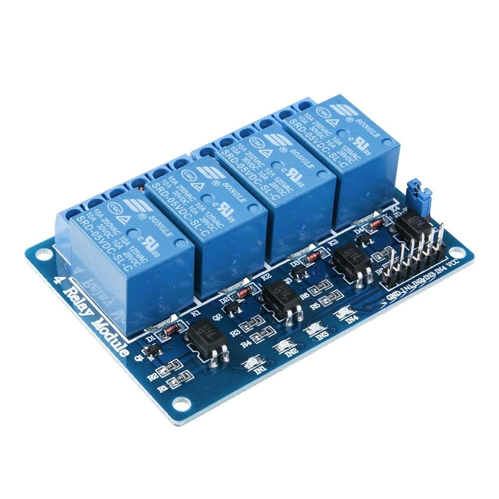ELEGOO 4 Channel DC 5V Relay Module with Optocoupler for Arduino UNO R3 MEGA 1280 DSP ARM PIC AVR STM32 Raspberry Pi