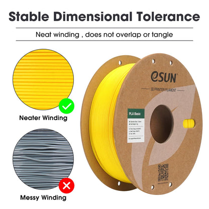 eSUN PLA Filament 1.75mm, PLA Basic 3D Printer Filament Dimensional Accuracy +/- 0.05mm, 1KG Spool (2.2 LBS) Speedy PLA Filament for 3D Printers, Grey