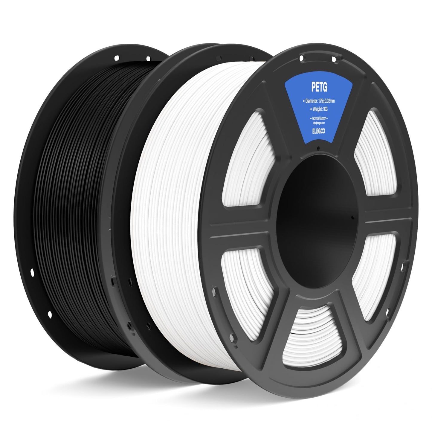 ELEGOO PETG 1.75 mm Black 4 Pack 1kg Spools (2.2 lbs), 3D Printing Filament Dimensional Accuracy +/- 0.02 mm, Fits for Most FDM 3D Printers