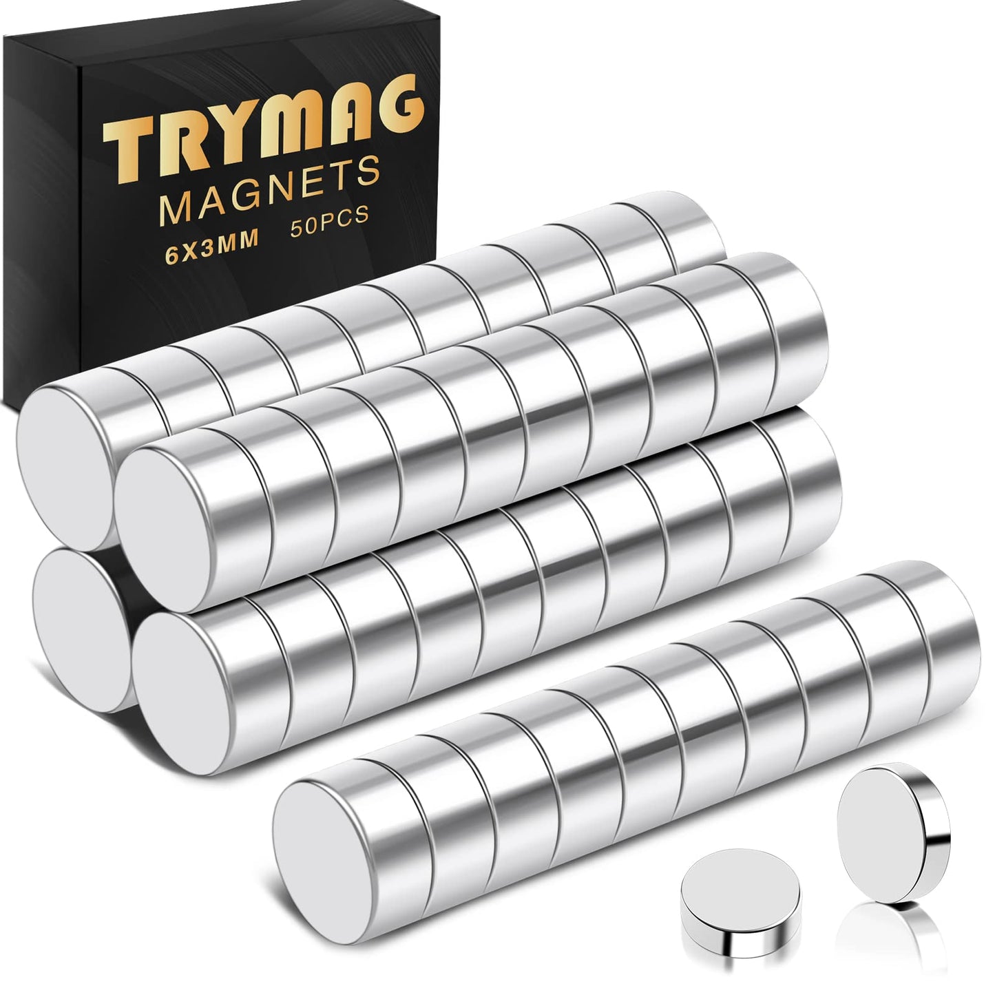 TRYMAG 5x3mm 80Pcs Small Refrigerator Magnets, Tiny Rare Earth Magnets Small Disc Magnet for Fridge, Whiteboard, Billboard, Dry Erase Board, Office Magnet