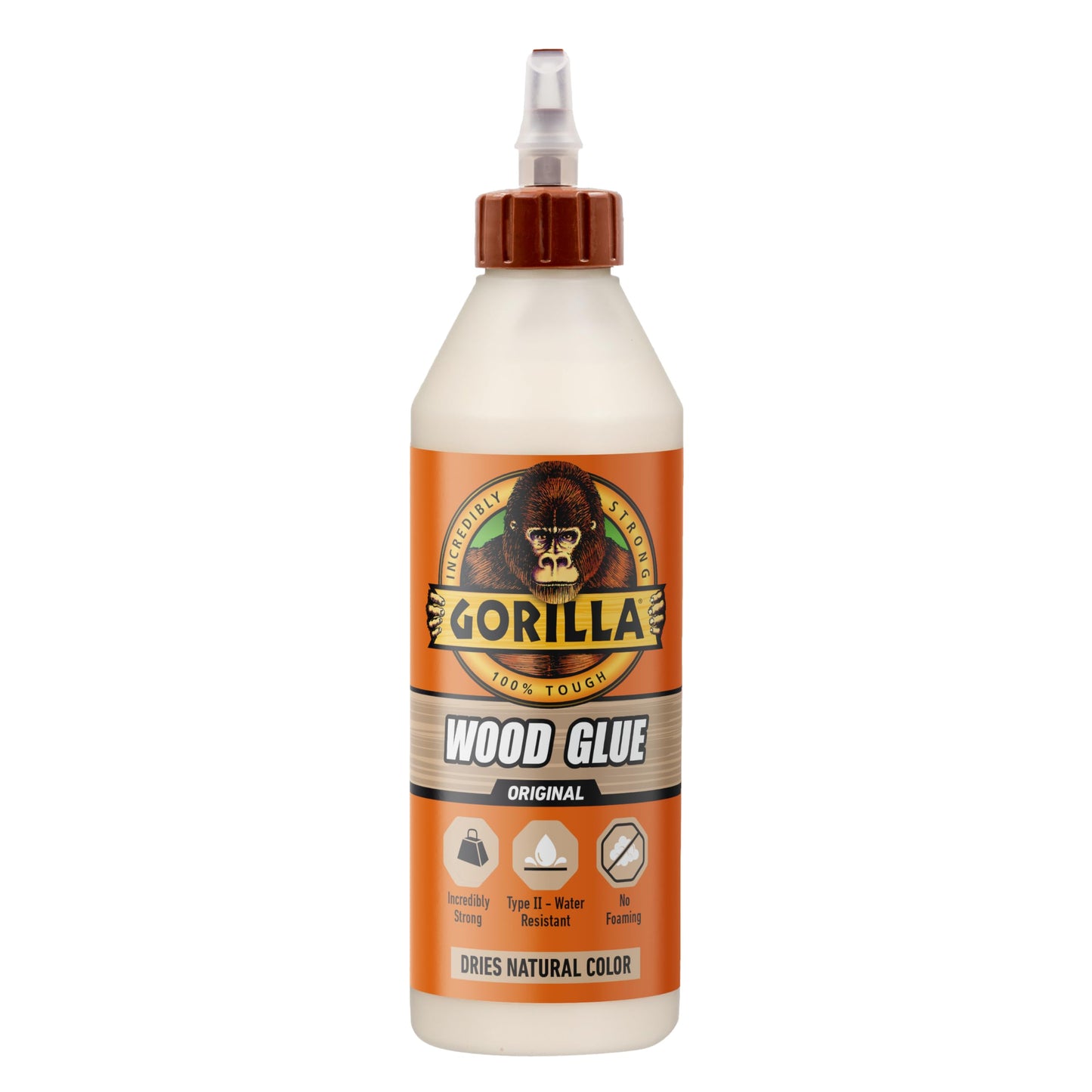 Gorilla Wood Glue, Gel, Indoor & Outdoor Carpentry Projects, Paintable, Sandable, Moisture Resistant, Clamping, Natural Color, 18oz/532mL, (Pack of 1)