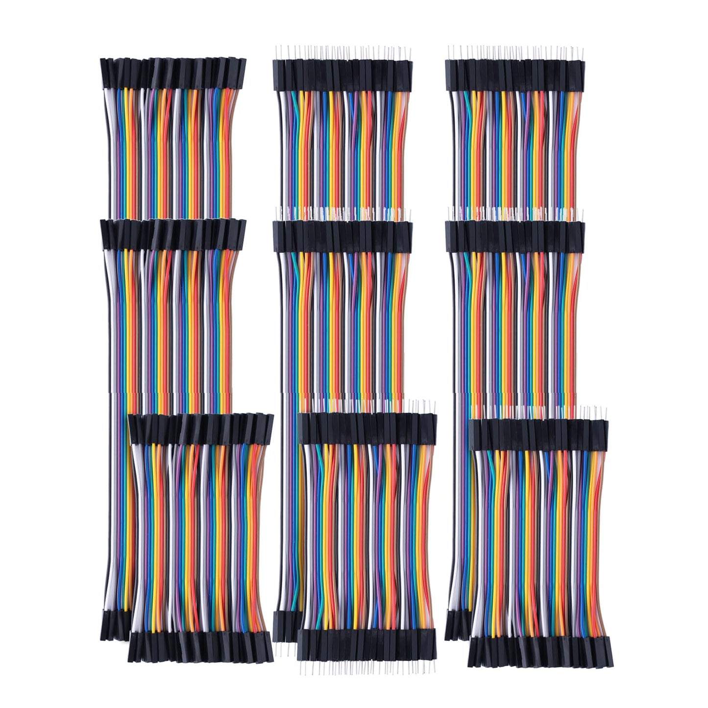 10cm 240pcs Breadboard Jumper Wires Cable Kit Male to Female, Male to Male, Female to Female Compatible with Arduino Projects and Raspberry Pi