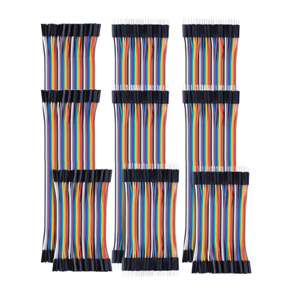 10cm 240pcs Breadboard Jumper Wires Cable Kit Male to Female, Male to Male, Female to Female Compatible with Arduino Projects and Raspberry Pi