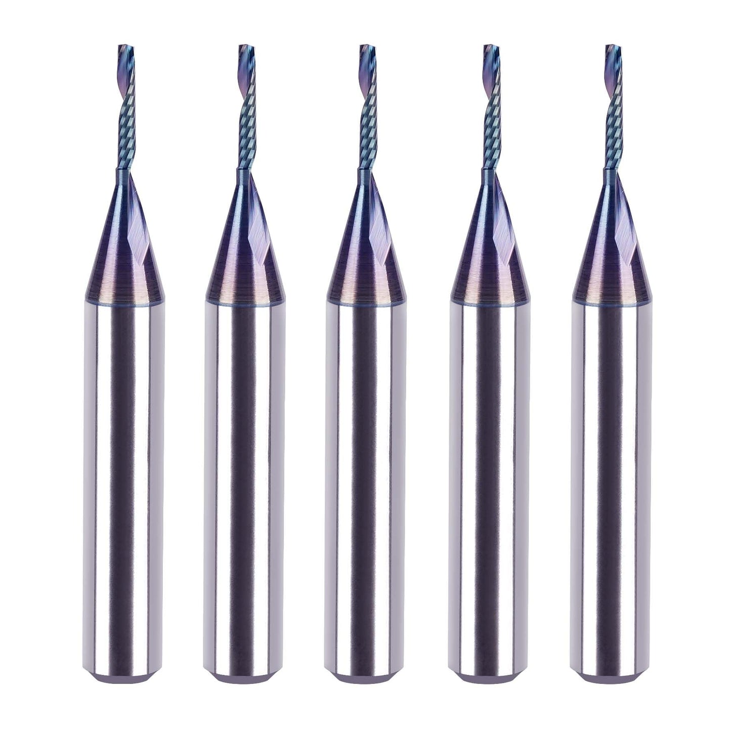 SpeTool 1/4 Shank Single Flute Router Bit with Extra Long Life Coating ,Solid Carbide O Flute End Mill Spiral Upcut Bit for CNC Aluminum Cutter