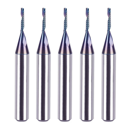 SpeTool 1/4 Shank Single Flute Router Bit with Extra Long Life Coating ,Solid Carbide O Flute End Mill Spiral Upcut Bit for CNC Aluminum Cutter