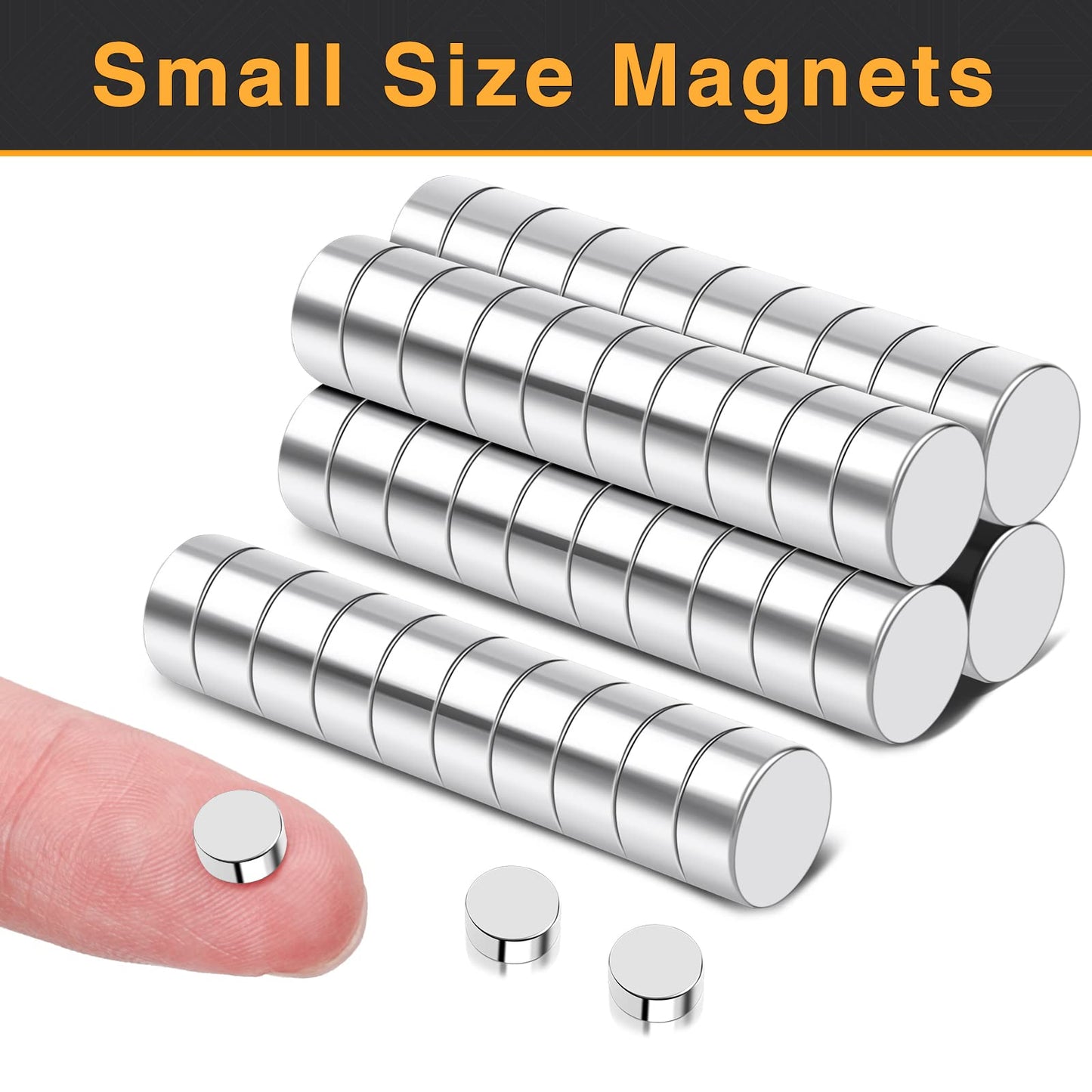 TRYMAG 5x3mm 80Pcs Small Refrigerator Magnets, Tiny Rare Earth Magnets Small Disc Magnet for Fridge, Whiteboard, Billboard, Dry Erase Board, Office Magnet