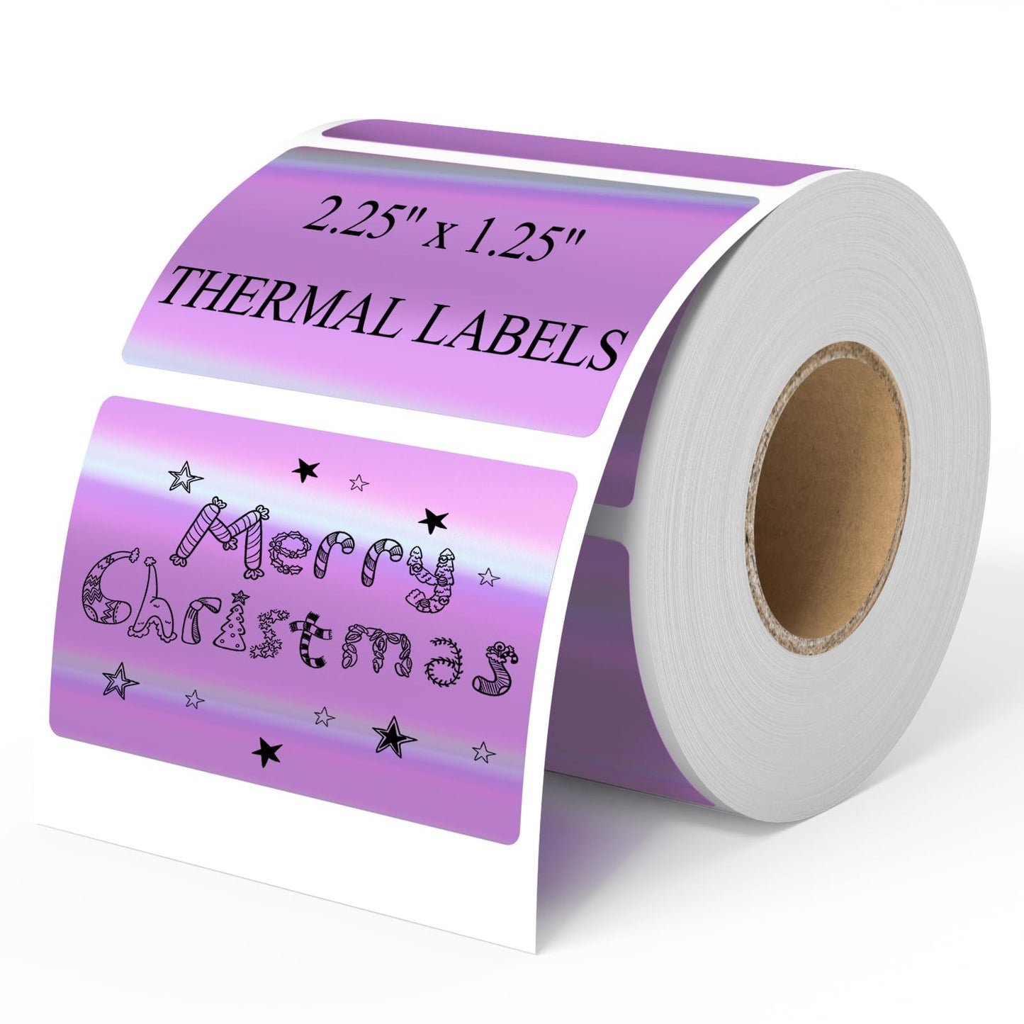 2 Inch Circle Holographic Thermal Label 400pcs Thermal Printer Stickers, Silver Printable Thermal Label for Small Business Logo Design Waterproof Round Stickers Roll