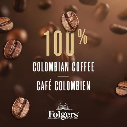 Folgers Classic Roast Medium Coffee Pods, Single Serve One Cup Pods made with Arabica Beans for Hot or Iced Drinks, 12 Count (Pack of 1)