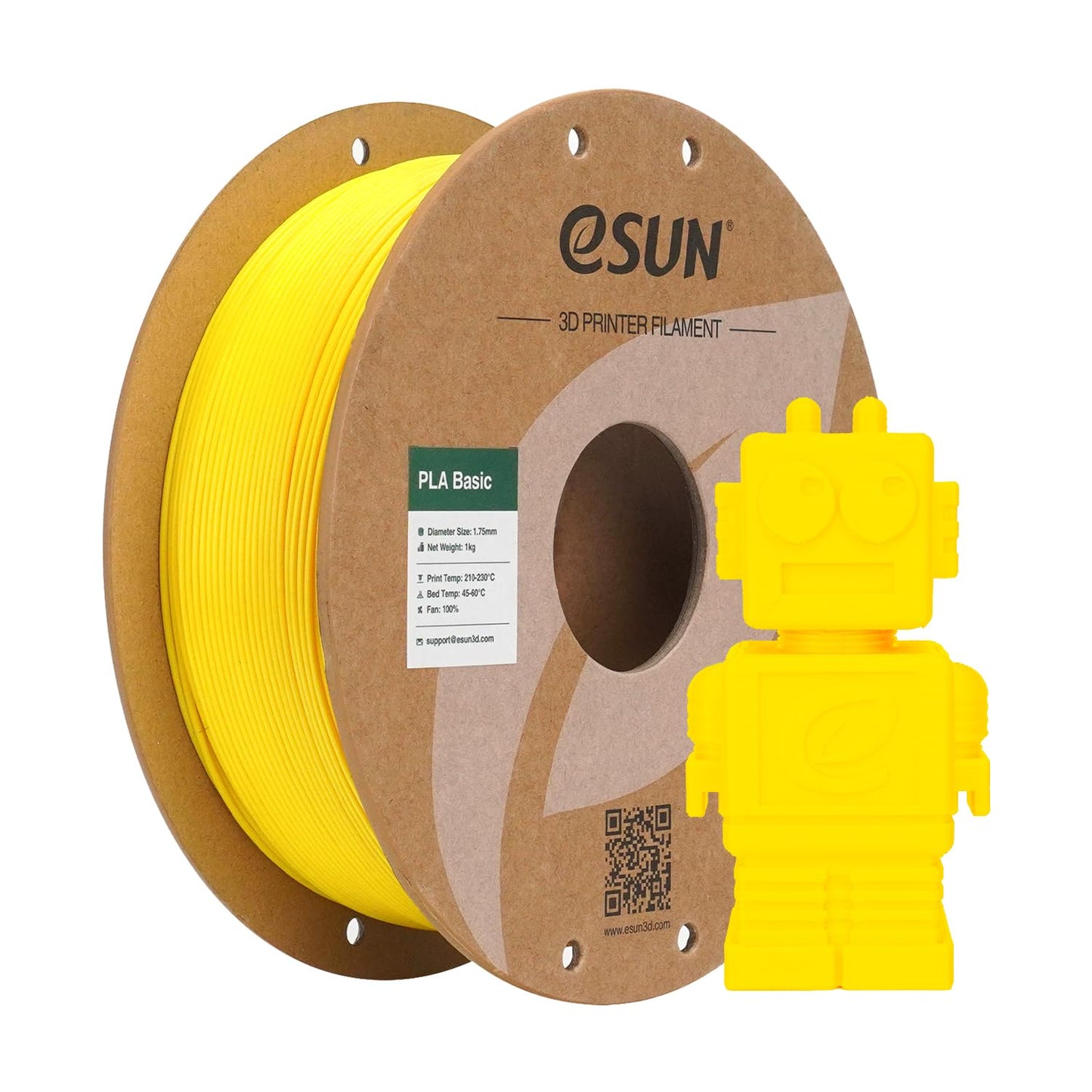 eSUN PLA Filament 1.75mm, PLA Basic 3D Printer Filament Dimensional Accuracy +/- 0.05mm, 1KG Spool (2.2 LBS) Speedy PLA Filament for 3D Printers, Grey