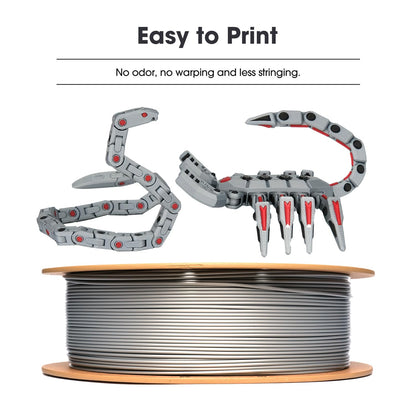 eSUN PLA Filament 1.75mm, PLA Basic 3D Printer Filament Dimensional Accuracy +/- 0.05mm, 1KG Spool (2.2 LBS) Speedy PLA Filament for 3D Printers, Grey
